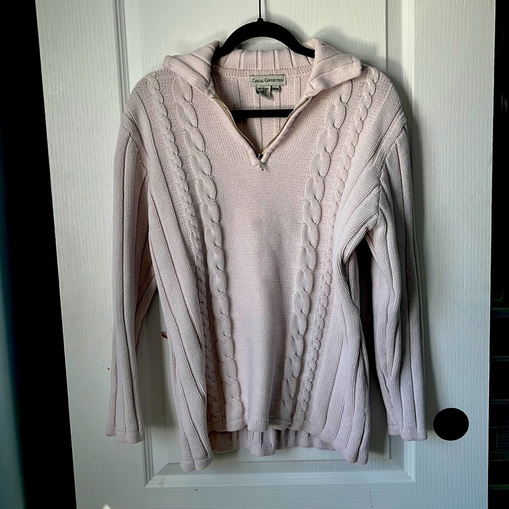 Knitted white sweater